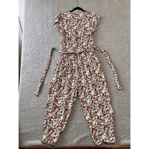 Free People S Ruffle Your Feathers Spring Floral Jumpsuit One Piece Boho Pockets - Picture 8 of 8